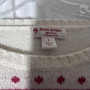 Brooks Brothers Women's Ivory and Burgundy Sweater